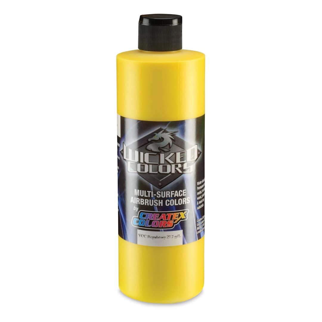 Open in modal - Createx Wicked Colors Airbrush Color - Opaque Hansa Yellow, 16 oz, Bottle