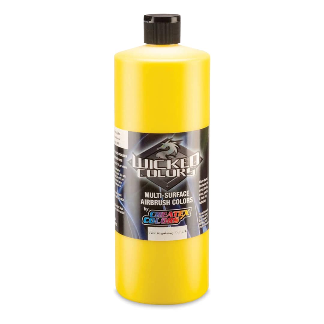 Open in modal - Createx Wicked Colors Airbrush Color - Opaque Hansa Yellow, 32 oz, Bottle
