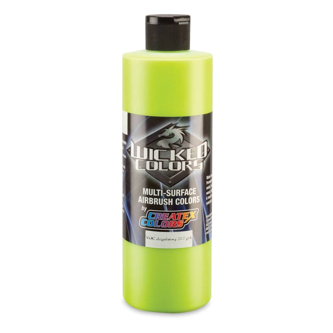Open in modal - Createx Wicked Colors Airbrush Color - Opaque Limelight Green, 16 oz, Bottle