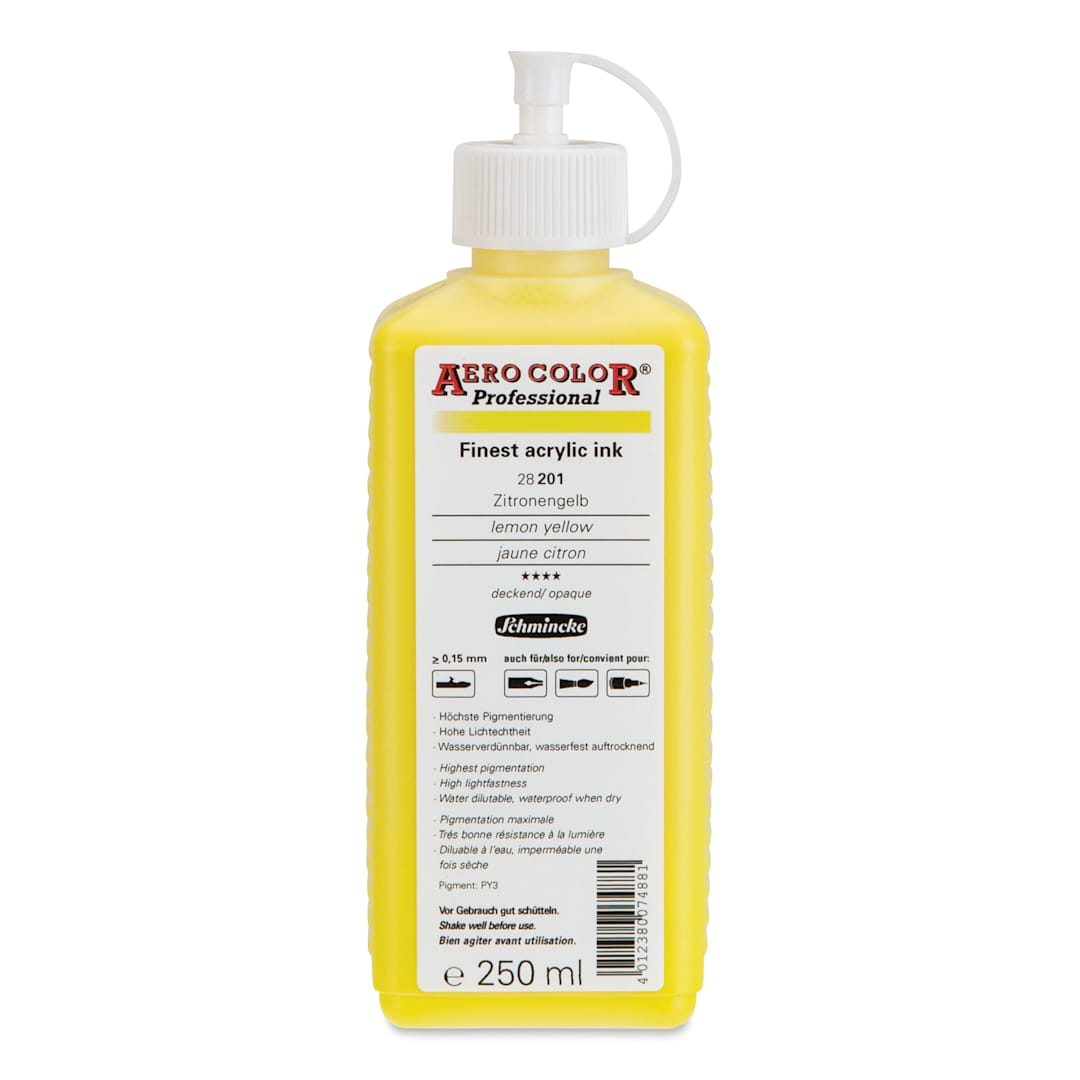 Open in modal - Schmincke Aero Color Professional Airbrush Color - 250 ml, Lemon Yellow