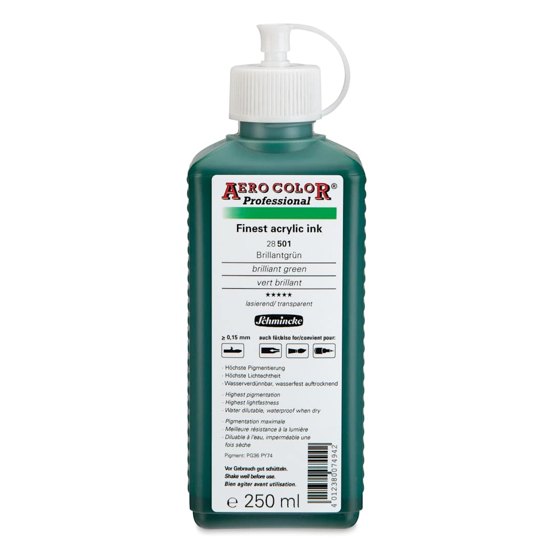 Open in modal - Schmincke Aero Color Professional Airbrush Color - 250 ml, Brilliant Green