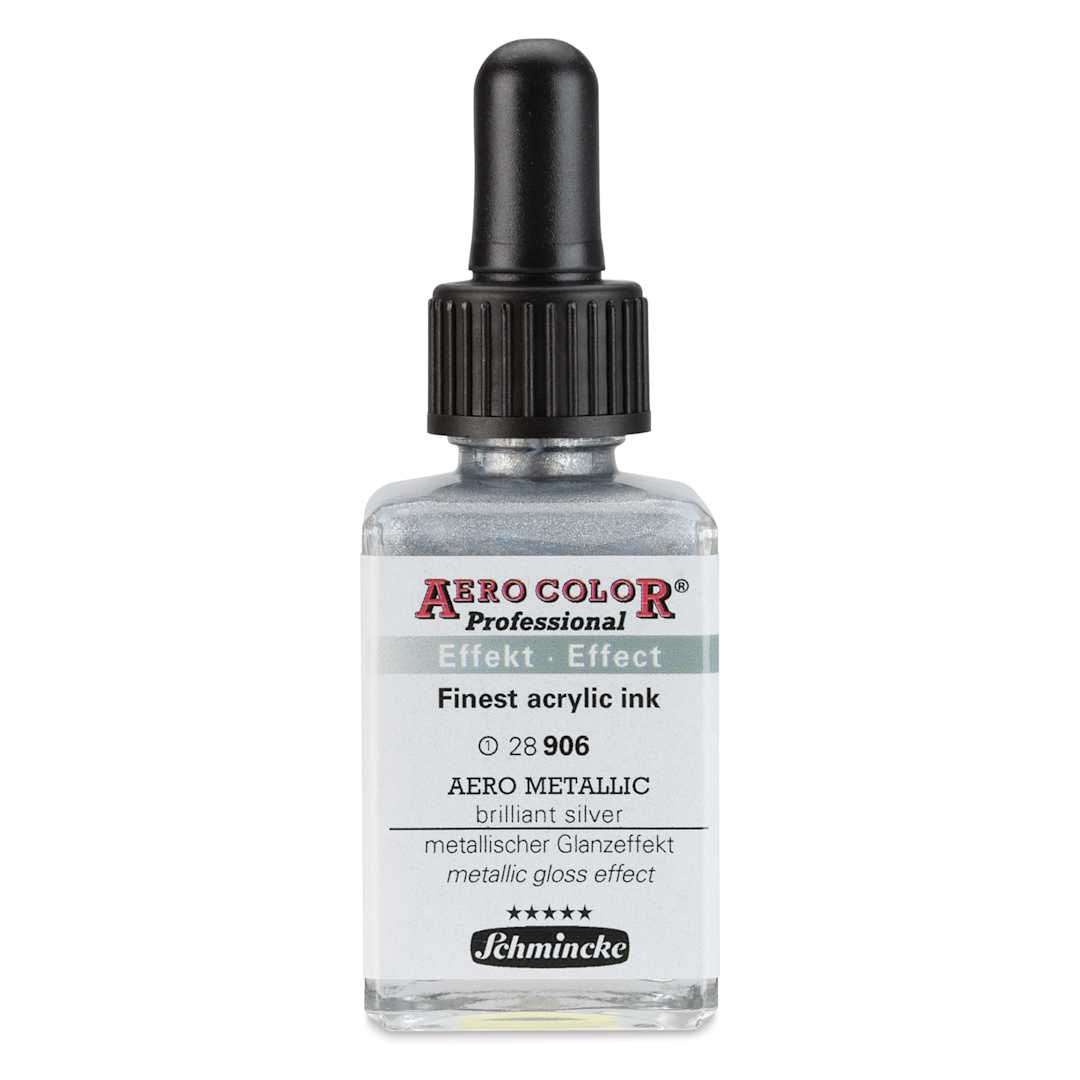 Open in modal - Schmincke Aero Color Professional Airbrush Color - 28 ml, Aero Metallic Brilliant Silver