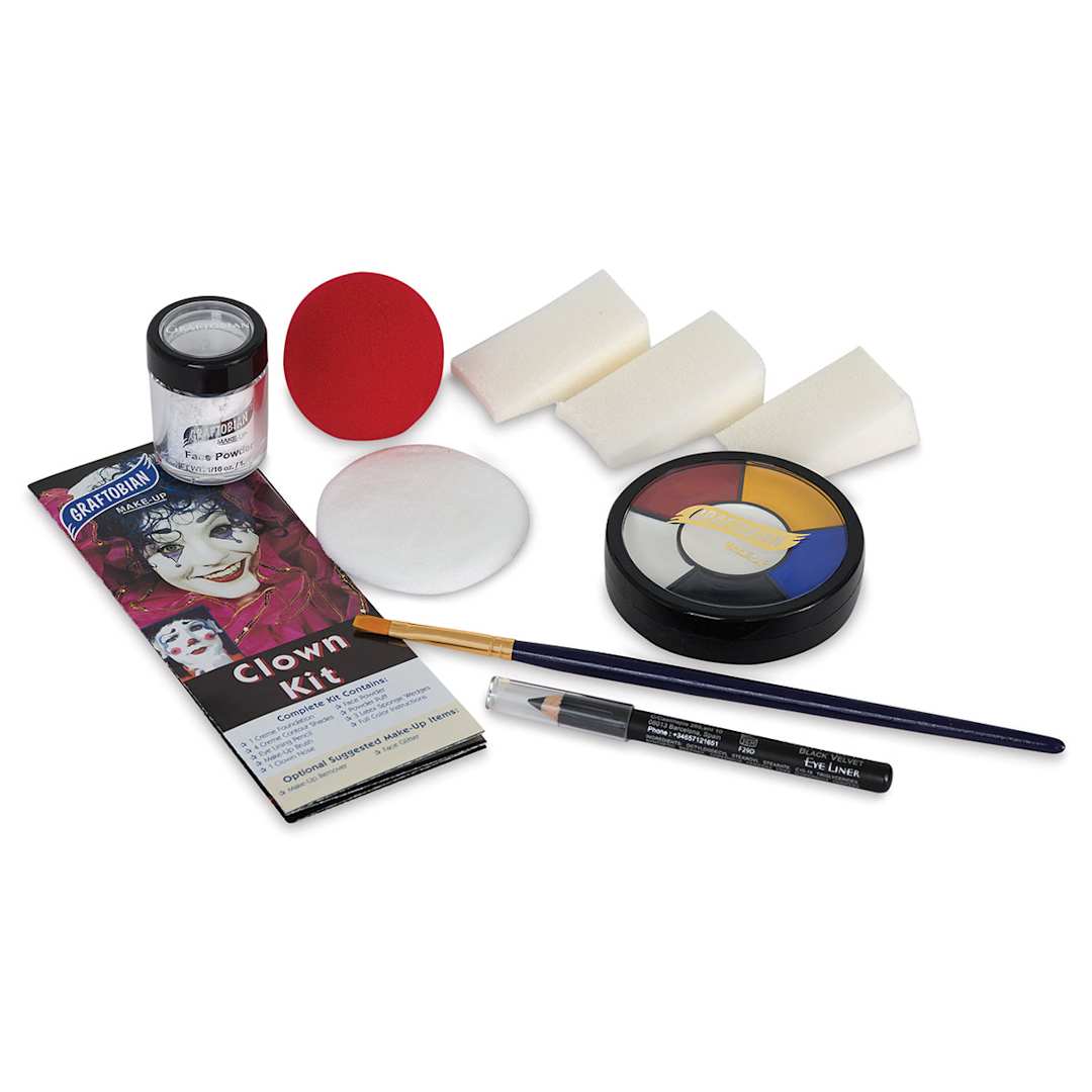 Open in modal - Graftobian Halloween Makeup Kit - Components of Clown Kit 