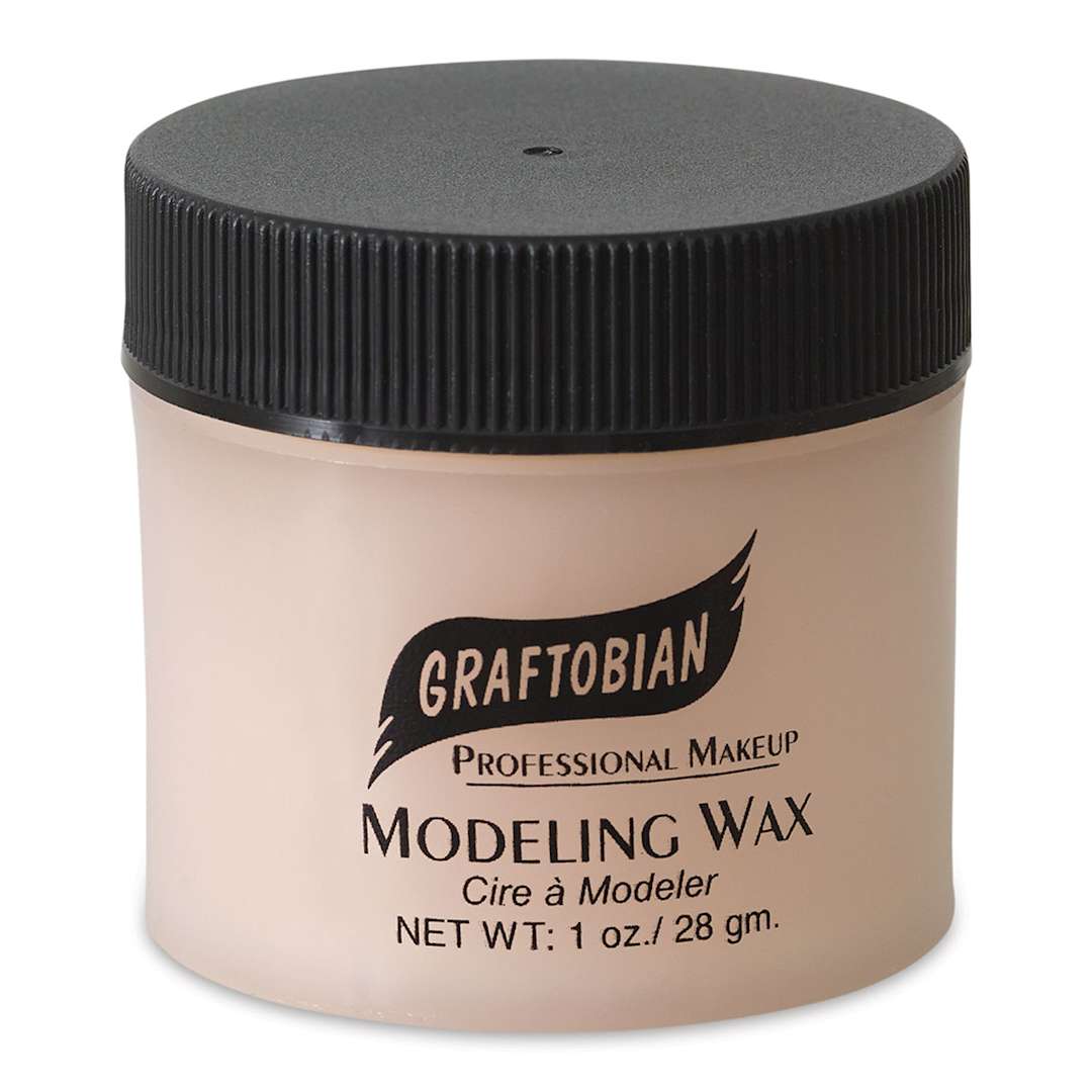 Open in modal - Graftobian Modeling Wax - Front of 1 oz Jar of Light Fleshtone Modeling Wax
