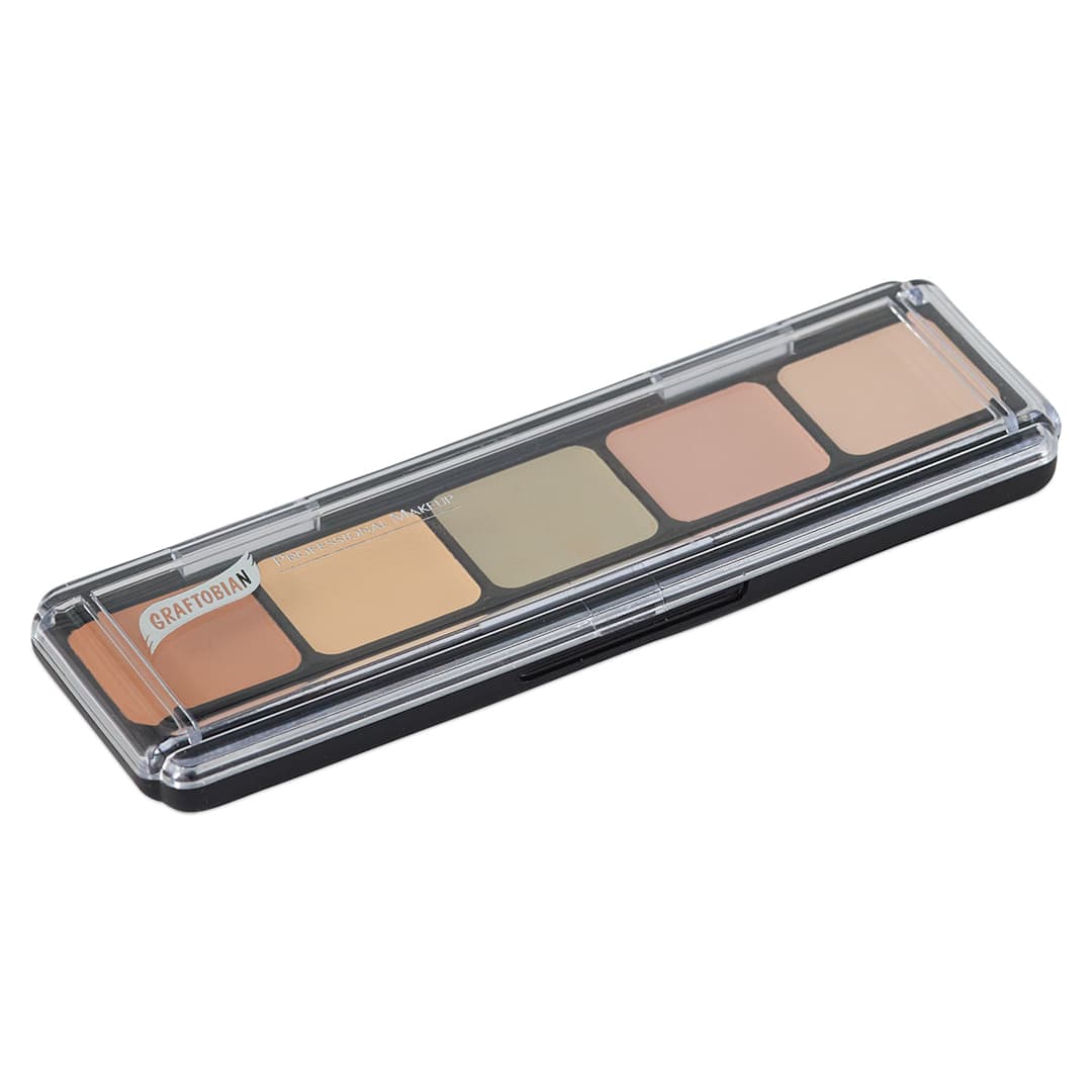 Open in modal - Graftobian HD Glamour Creme Palettes - Angled view of Light Corrector Palette