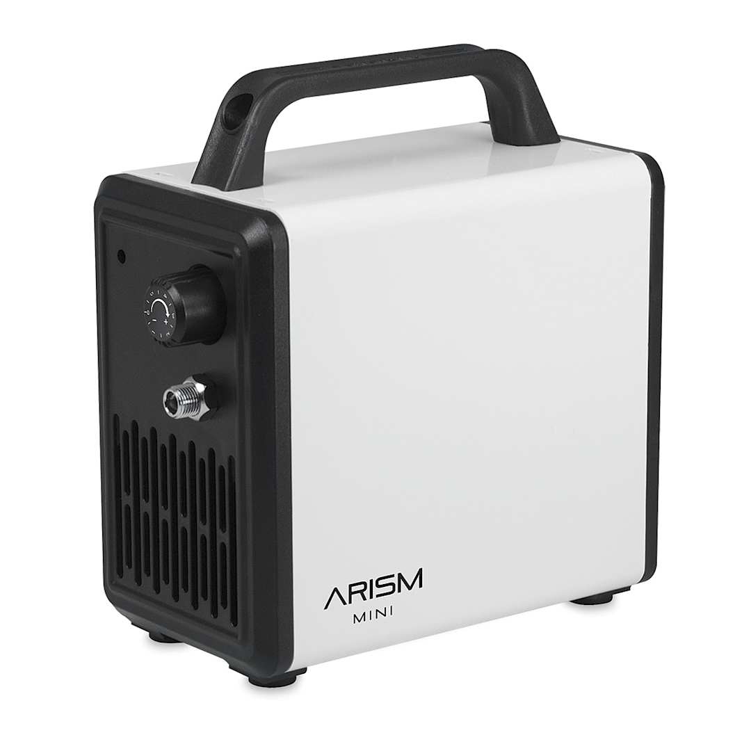 Open in modal - Sparmax Arism Mini Compressor - Angled view of Snow White Compressor