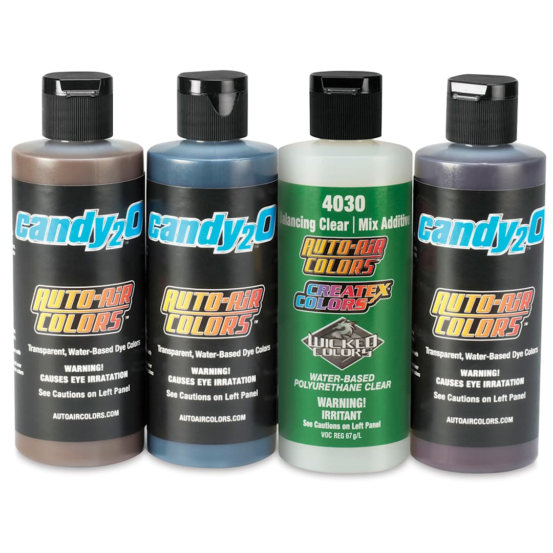 Open in modal - Createx Candy2o Auto Air Colors - Set of 4 Sample Colors in row
