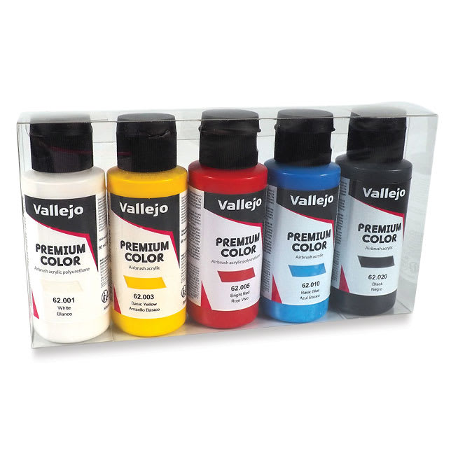Open in modal - Vallejo Premium Airbrush Colors - 60 ml, Set of 5, Basic Opaque Colors