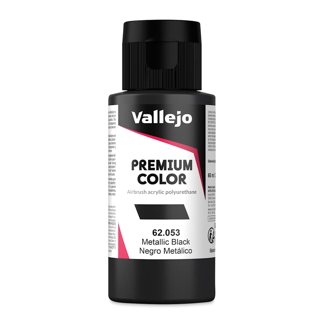 Open in modal - Vallejo Premium Airbrush Colors - 60 ml, Metallic Black