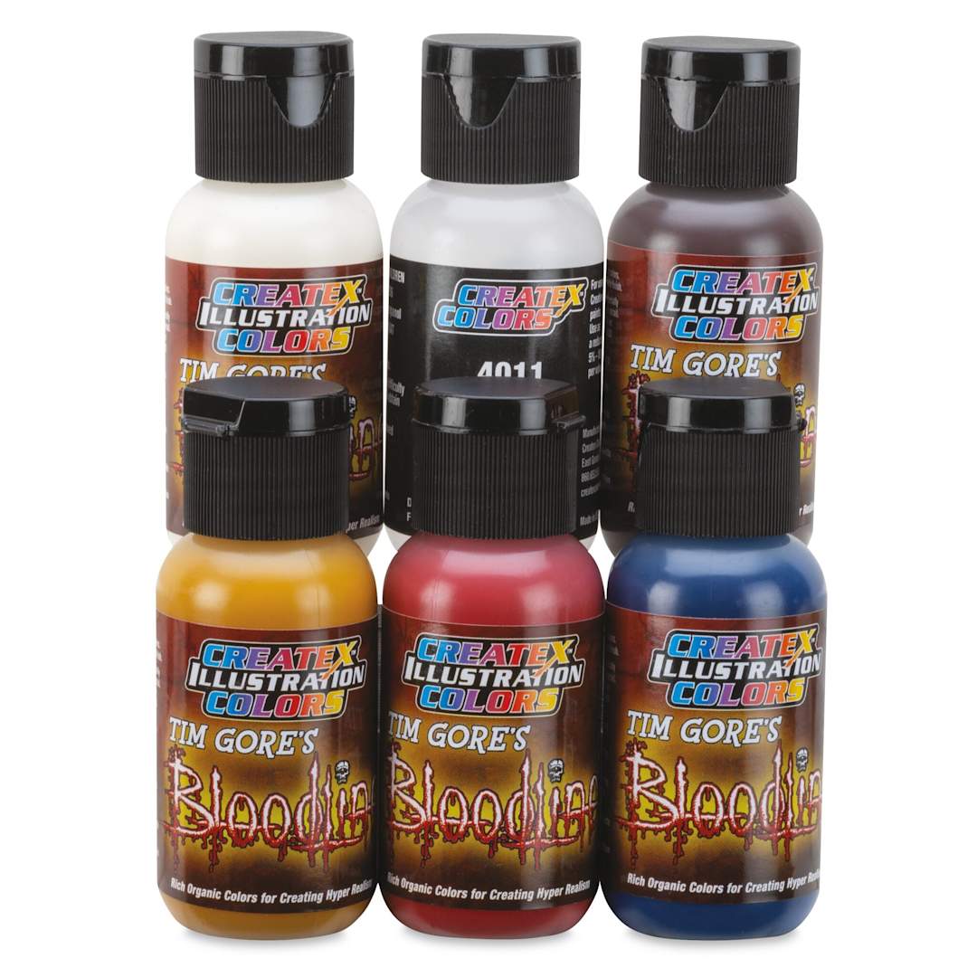 Open in modal - Createx Illustration Colors - Bloodline Type A-, Set of 6, 1 oz