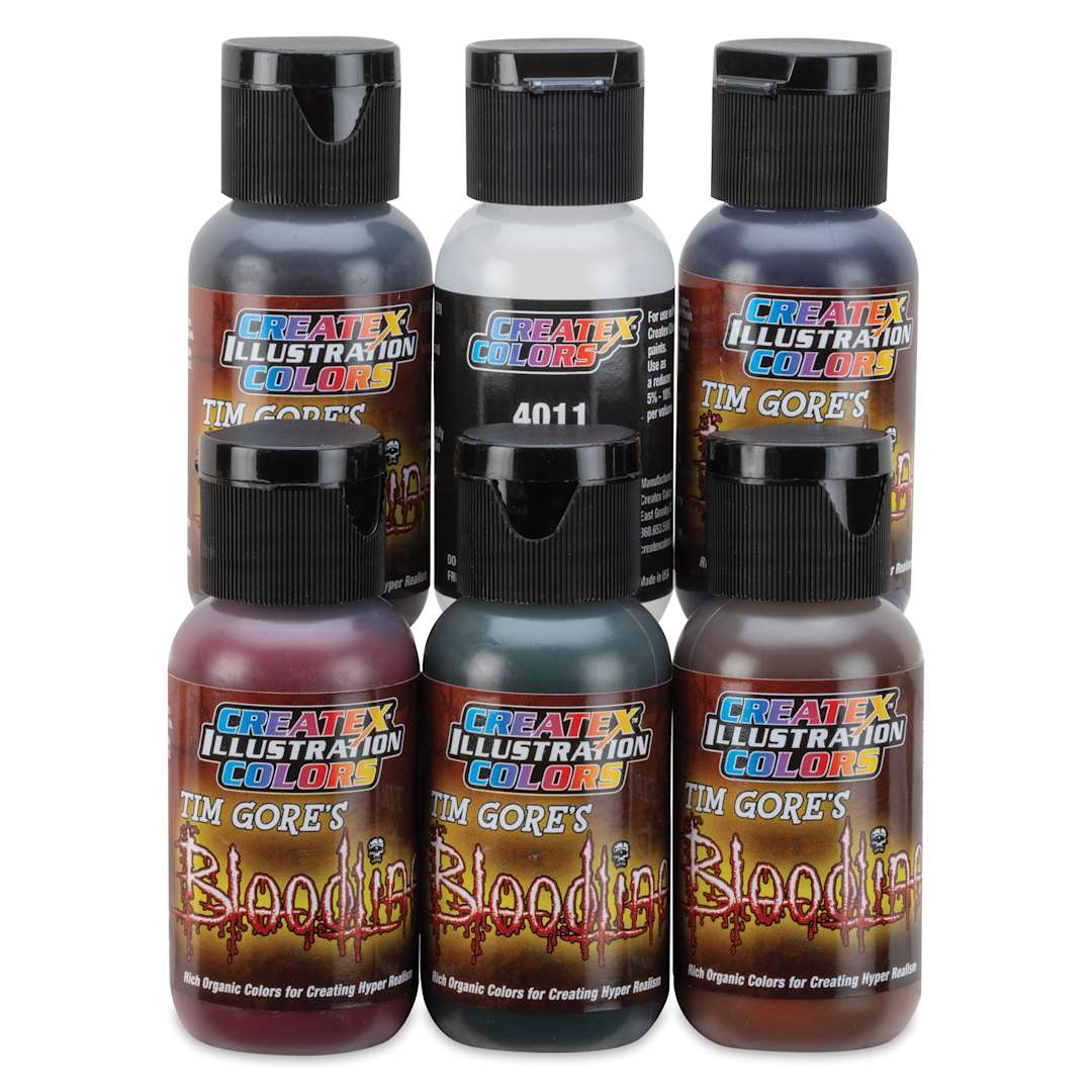 Open in modal - Createx Illustration Color Set - Bloodline Type B+, Set of 6, 1 oz