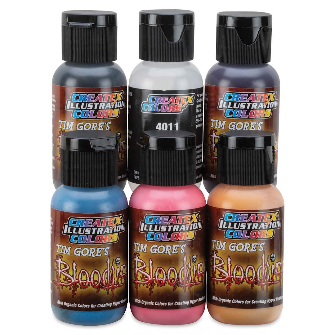 Open in modal - Createx Illustration Colors - Bloodline Type O-, Set of 6, 1 oz