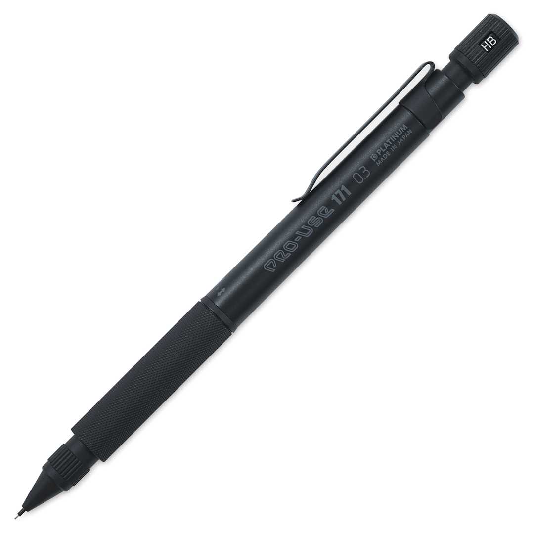 Open in modal - Platinum Pro-Use 171 Mechanical Pencil - Matte Black, 0.3 mm, out of packaging
