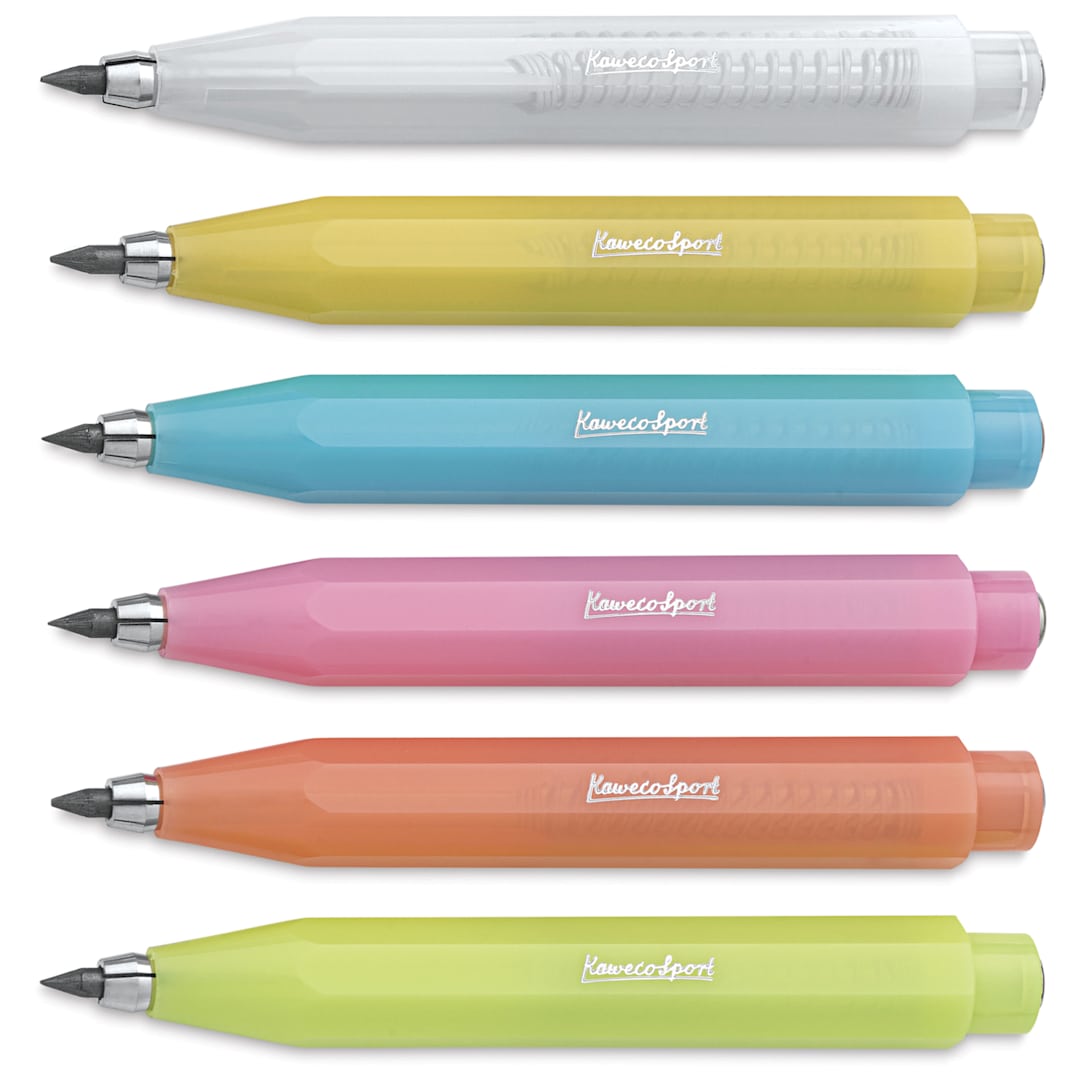 Open in modal - Kaweco Frosted Sport Clutch Pencils, laid out in various colors