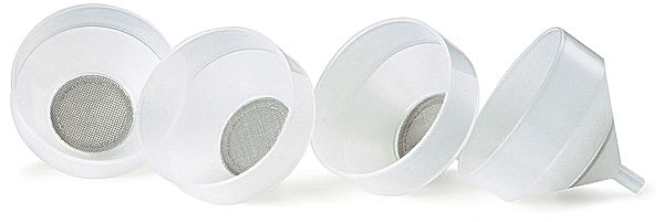 Open in modal - Artist's Paint Strainers - 4 different mesh size strainers shown
