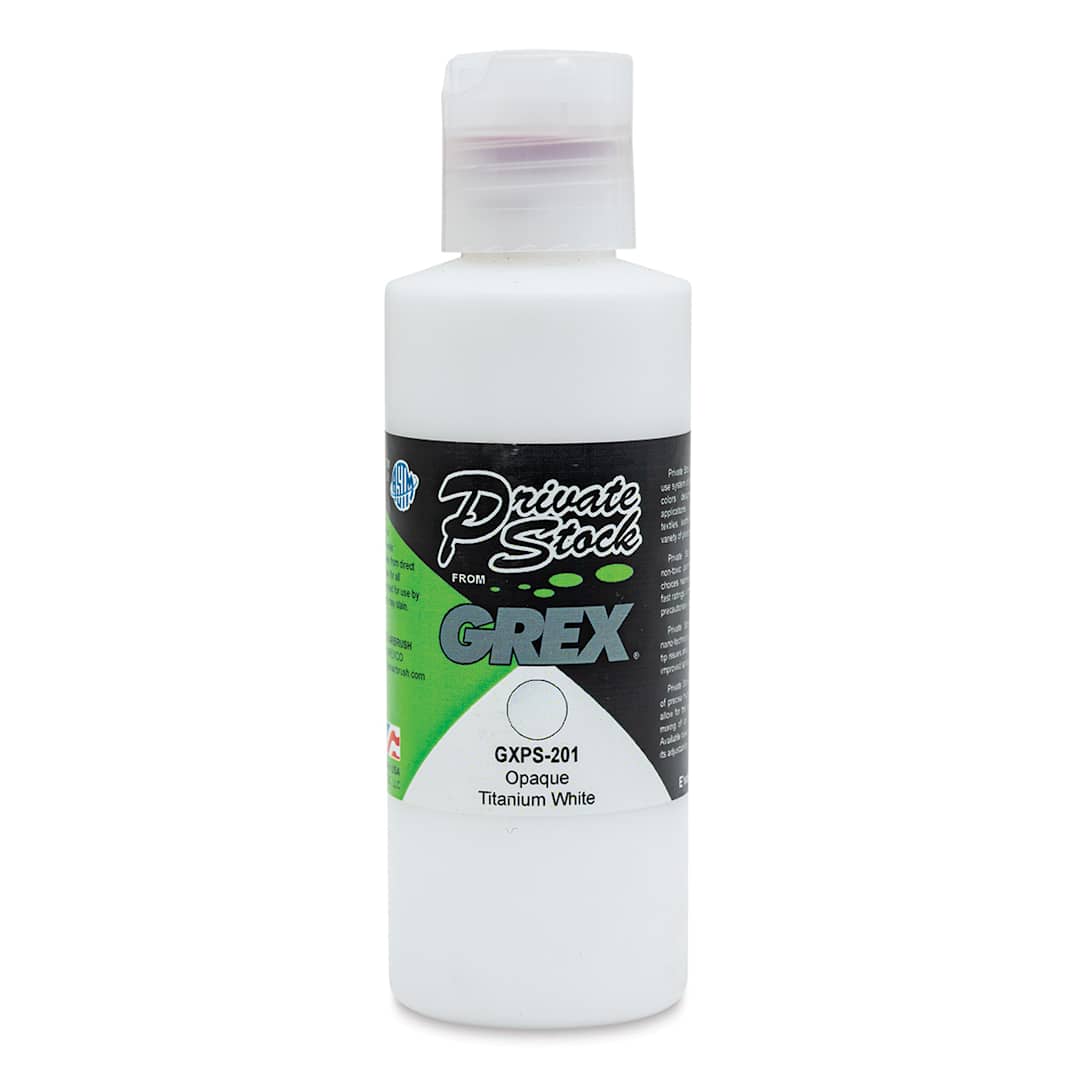 Open in modal - Grex Private Stock Airbrush Color - Opaque Titanium White, 4 oz