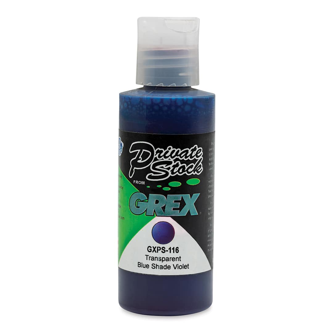 Open in modal - Grex Private Stock Airbrush Color - Transparent Blue (Violet Shade), 2 oz
