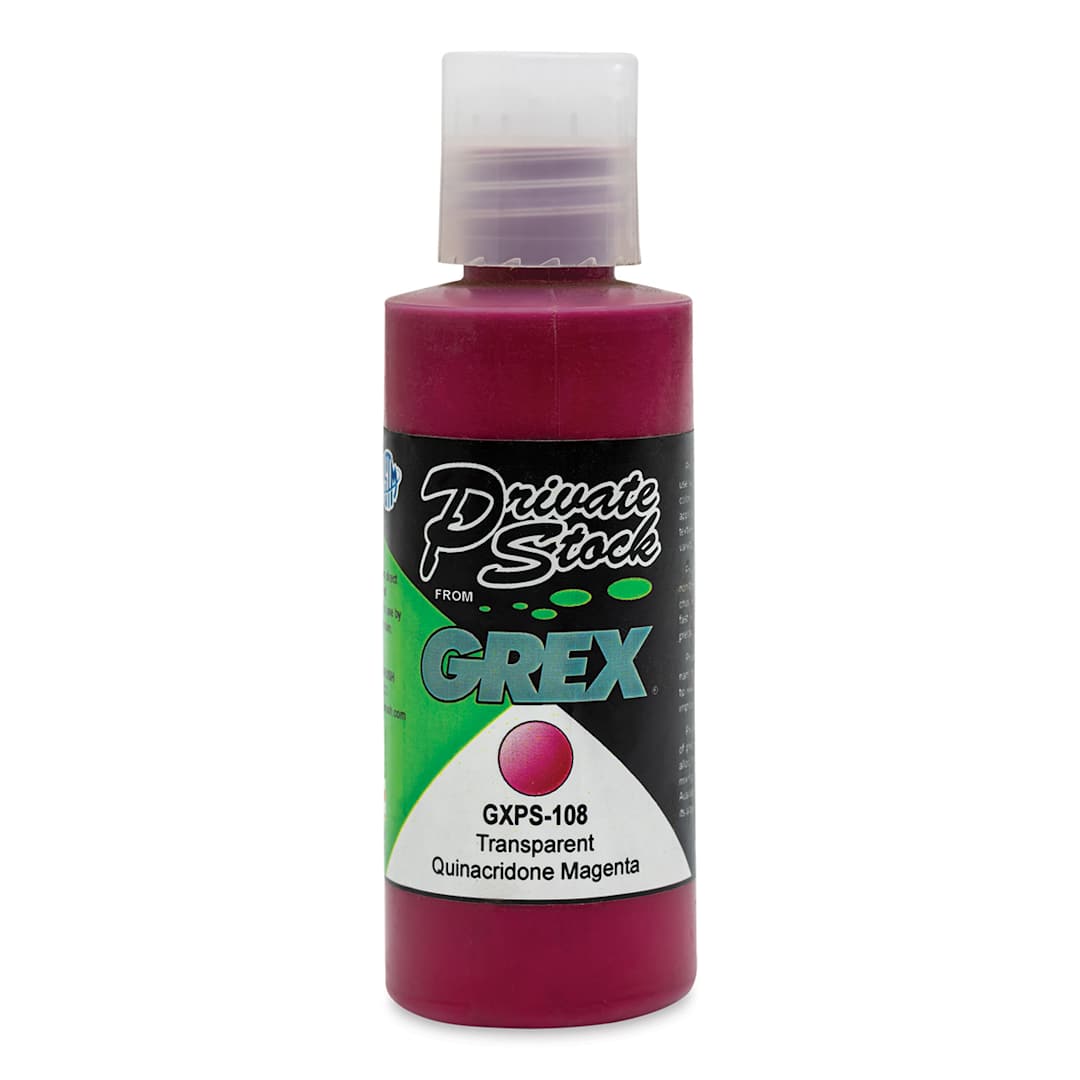 Open in modal - Grex Private Stock Airbrush Color - Transparent Quinacridone Magenta, 2 oz