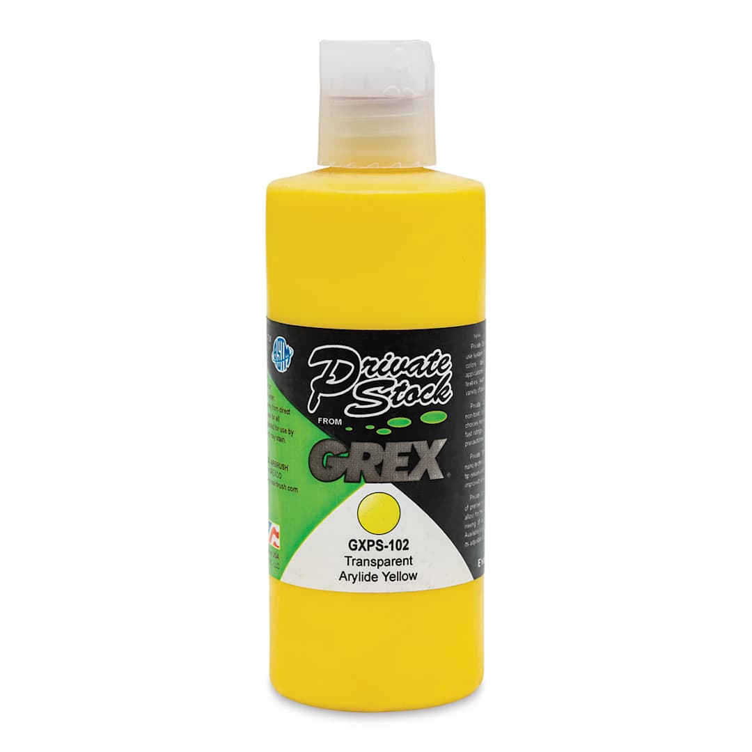 Open in modal - Grex Private Stock Airbrush Color - Transparent Arylide Yellow, 4 oz