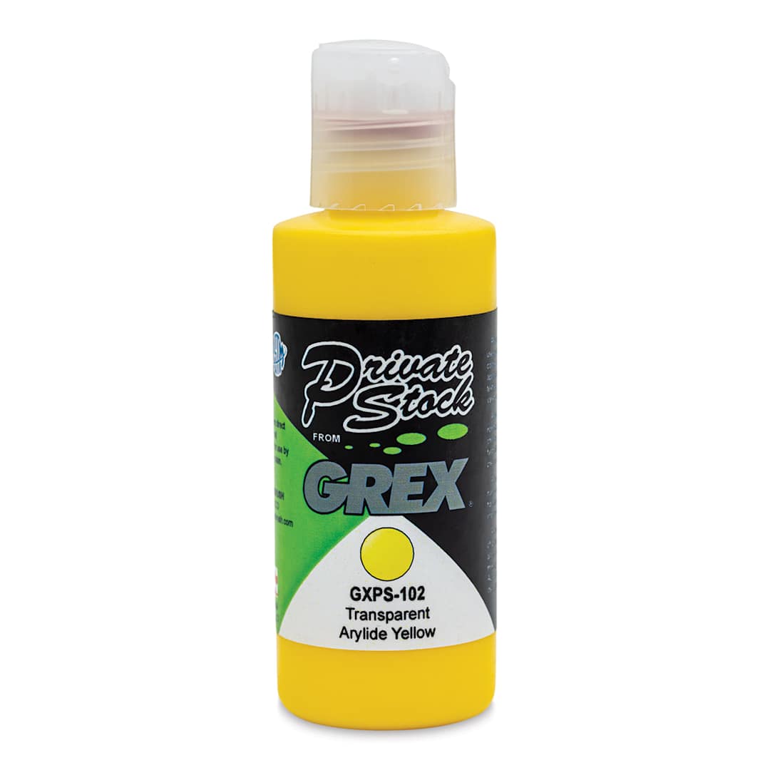 Open in modal - Grex Private Stock Airbrush Color - Transparent Arylide Yellow, 2 oz