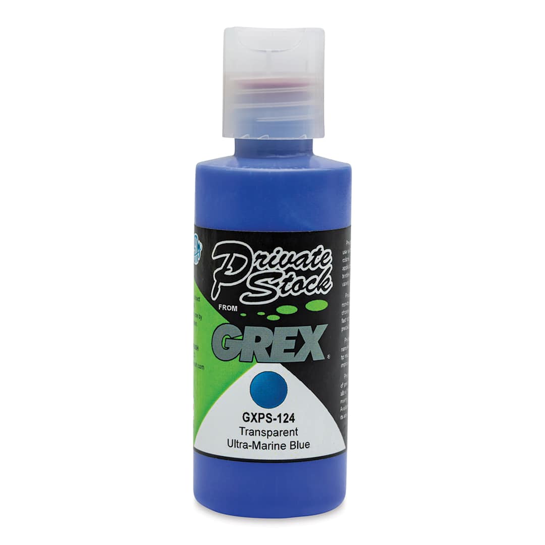 Open in modal - Grex Private Stock Airbrush Color - Transparent Ultra-marine Blue, 2 oz
