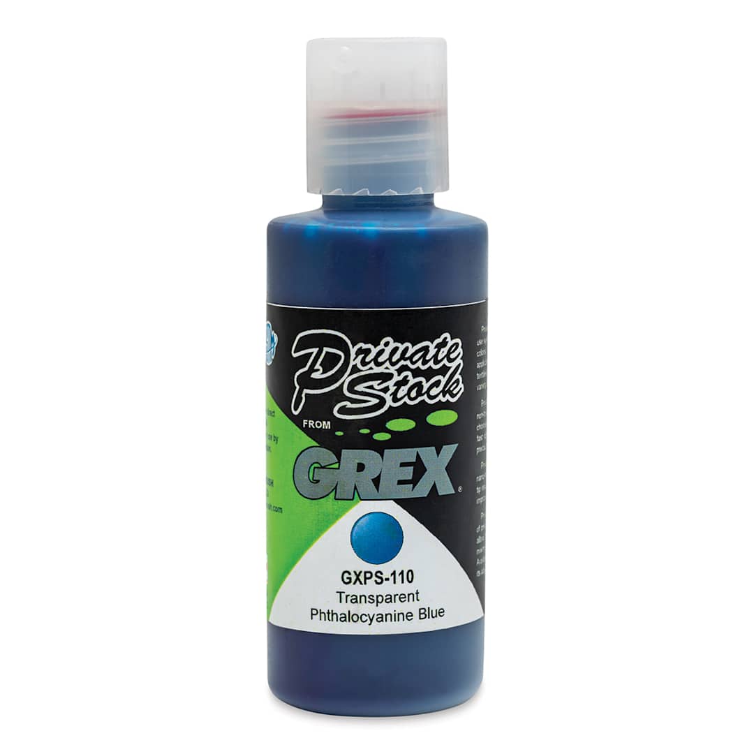 Open in modal - Grex Private Stock Airbrush Color - Transparent Phthalocyanine Blue, 2 oz