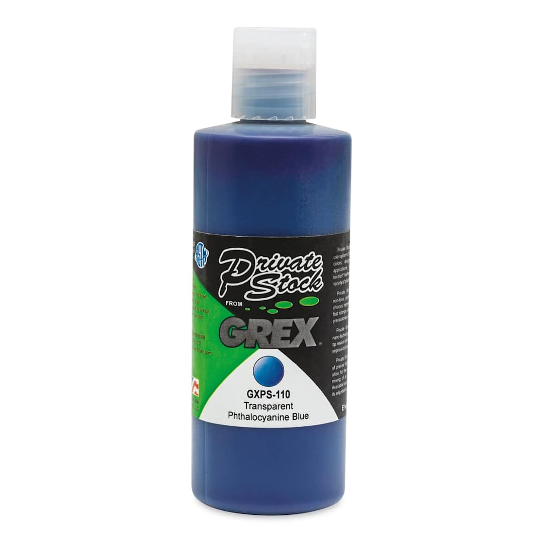 Open in modal - Grex Private Stock Airbrush Color - Transparent Phthalocyanine Blue, 4 oz