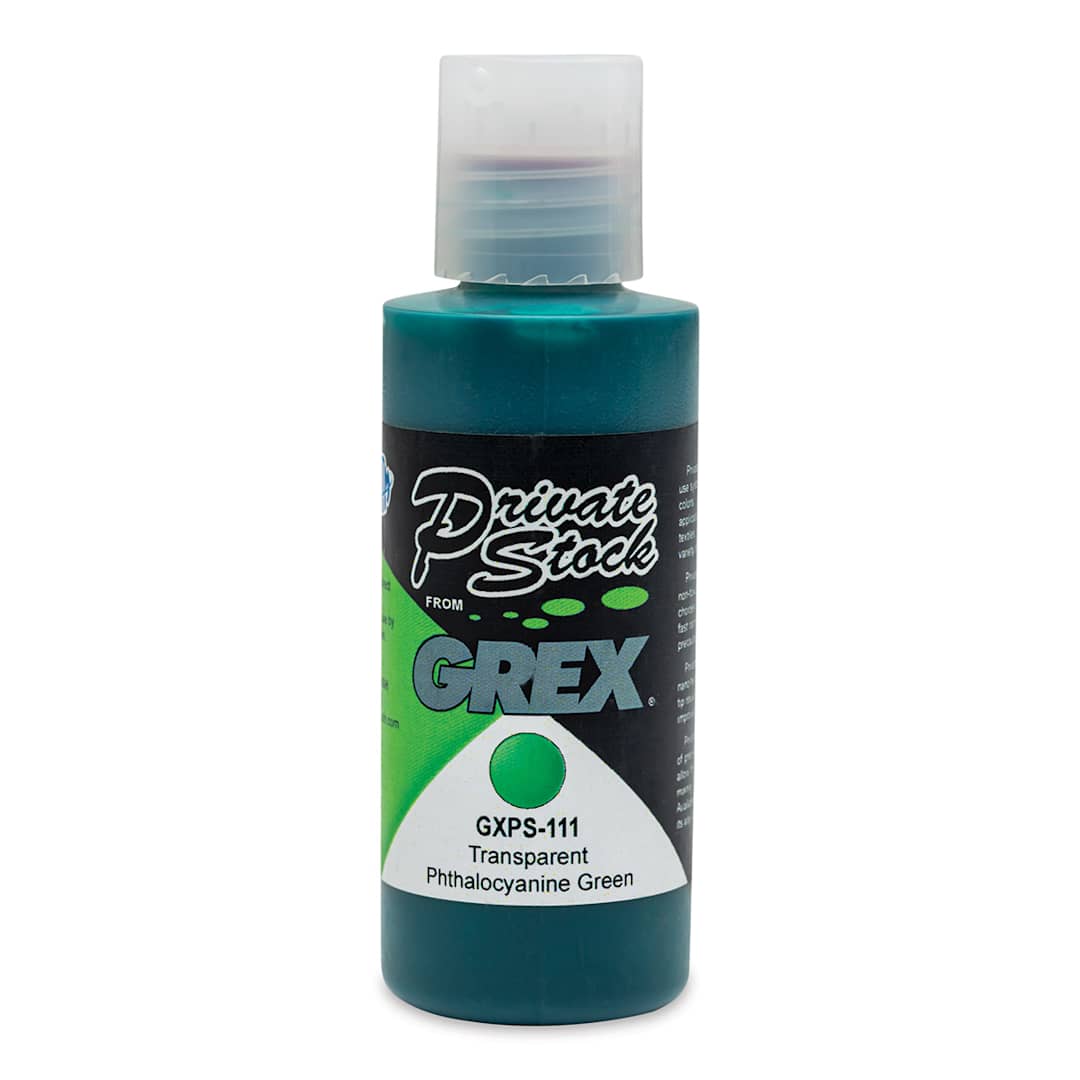 Open in modal - Grex Private Stock Airbrush Color - Transparent Phthalocyanine Green, 2 oz