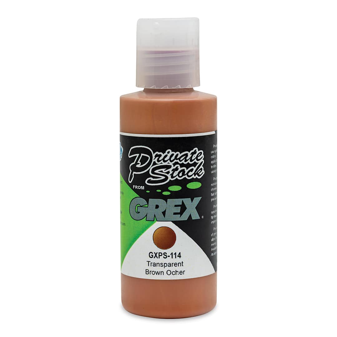Open in modal - Grex Private Stock Airbrush Color - Transparent Brown Ocher, 2 oz
