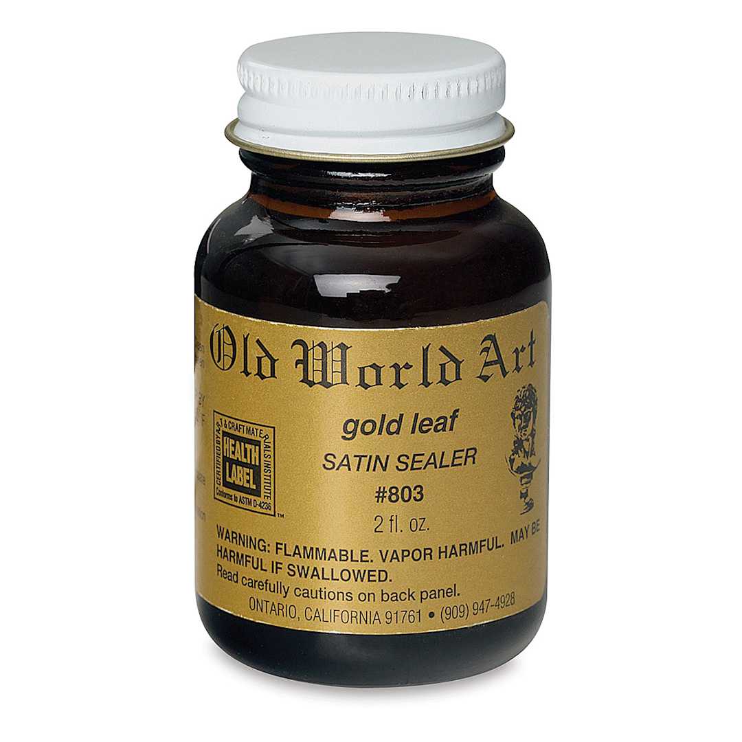 Open in modal - Old World Art Gold Leafing Satin Sealer - front of 2 oz bottle 