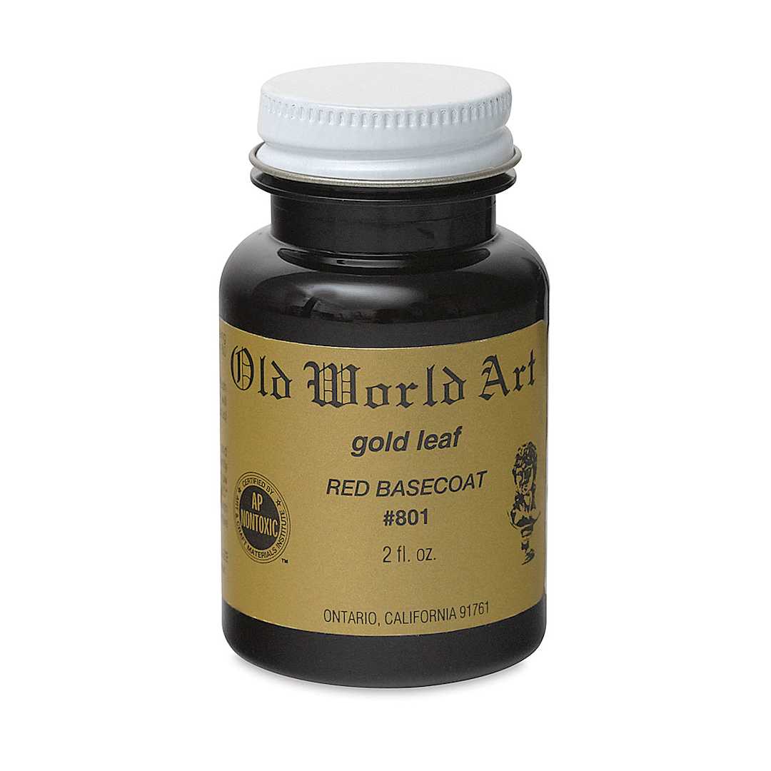 Open in modal - Old World Art Gold Leafing Red Basecoat - front of 2 oz bottle