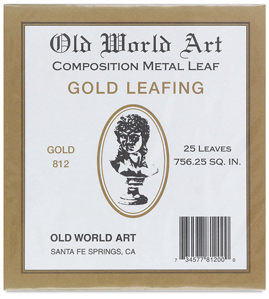 Open in modal - Old World Art Composition Metal Leaf and Kits - Front view of Package of Gold Leafing sheets