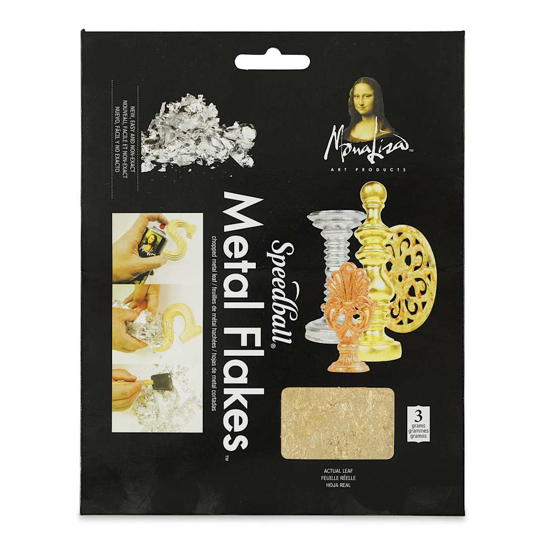 Open in modal - Mona Lisa Metal Leaf Flakes - Gold Metal Flake, 3g front of packaging