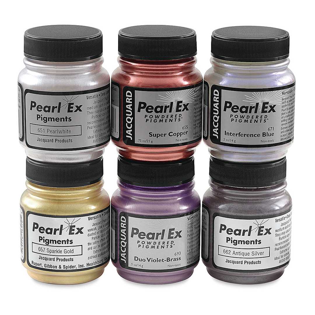 Open in modal - Jacquard Pearl-Ex Pigment - Sampler, Set of 6, 0.75 oz Bottles