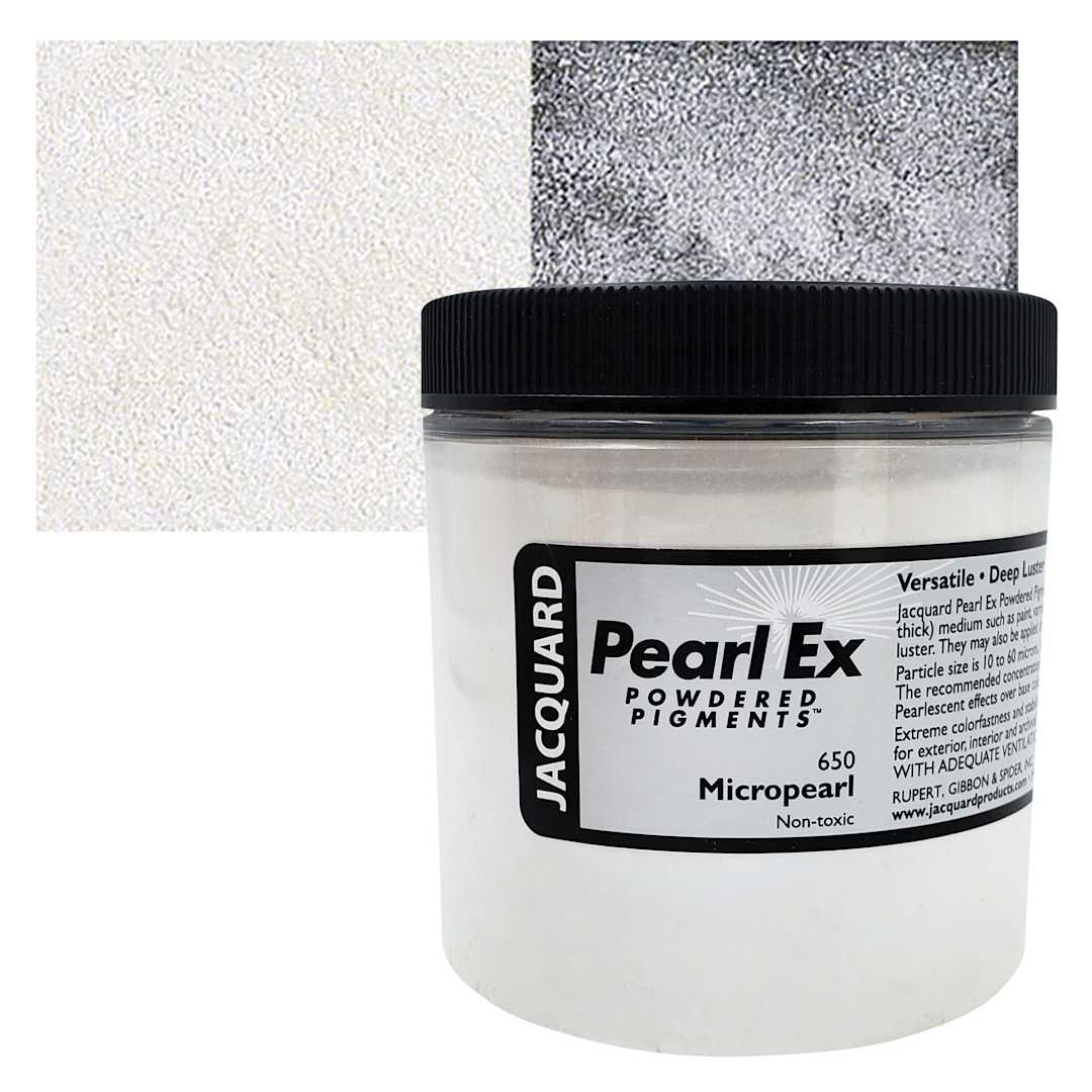 Open in modal - Jacquard Pearl-Ex Pigment - 4 oz, Micropearl, Jar and swatch