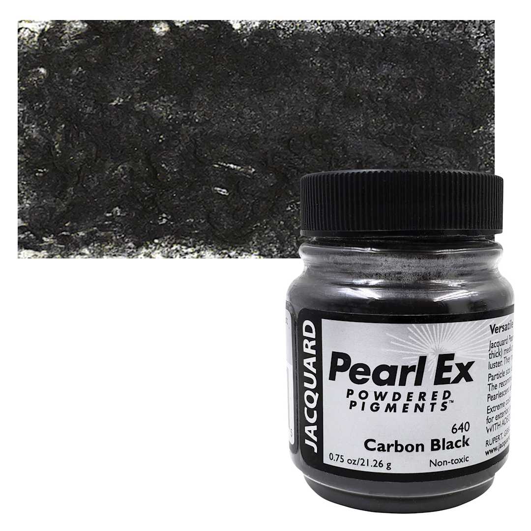 Open in modal - Jacquard Pearl-Ex Pigment - 0.75 oz, Carbon Black and swatch