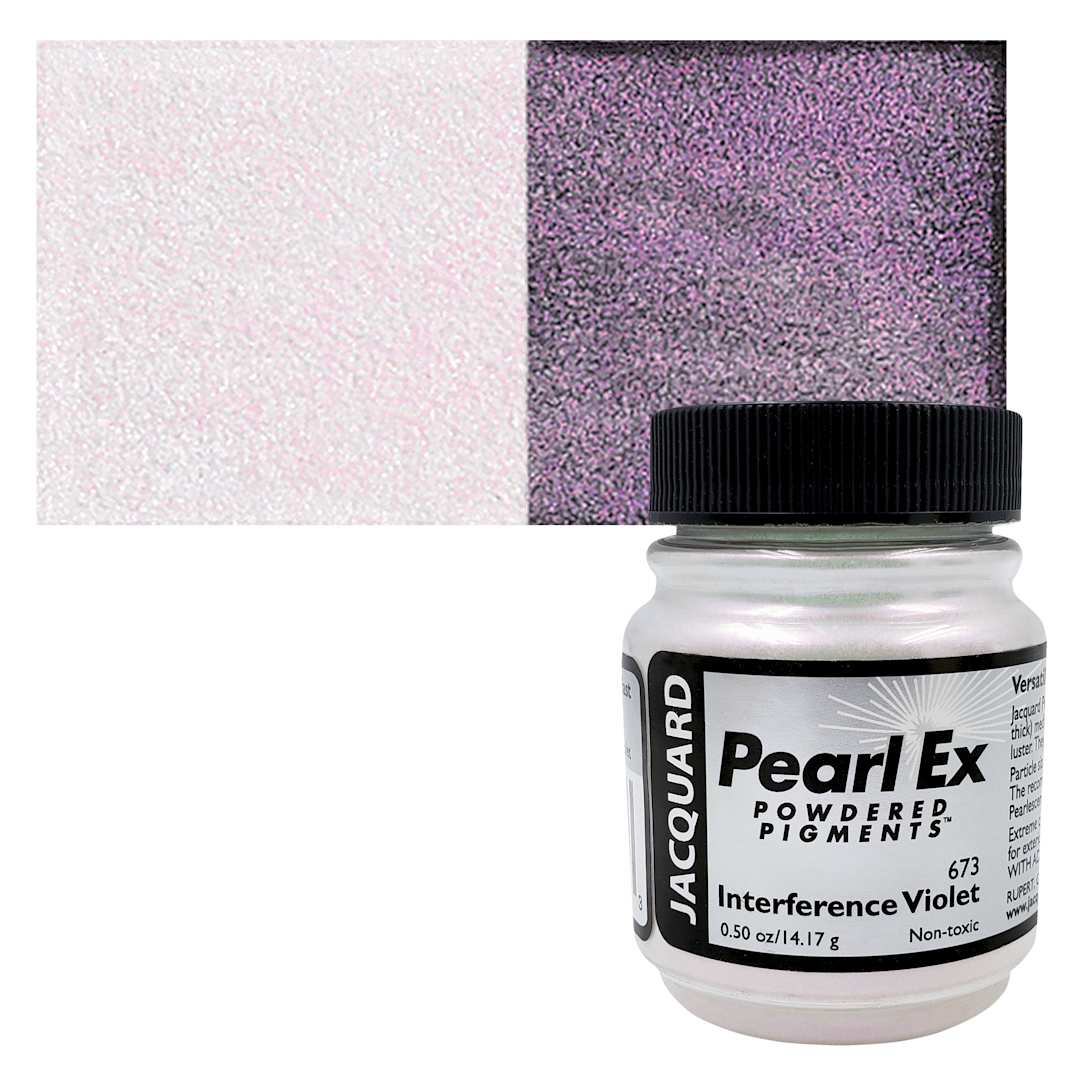 Open in modal - Jacquard Pearl-Ex Pigment - 0.50 oz, Interference Violet jar and swatch