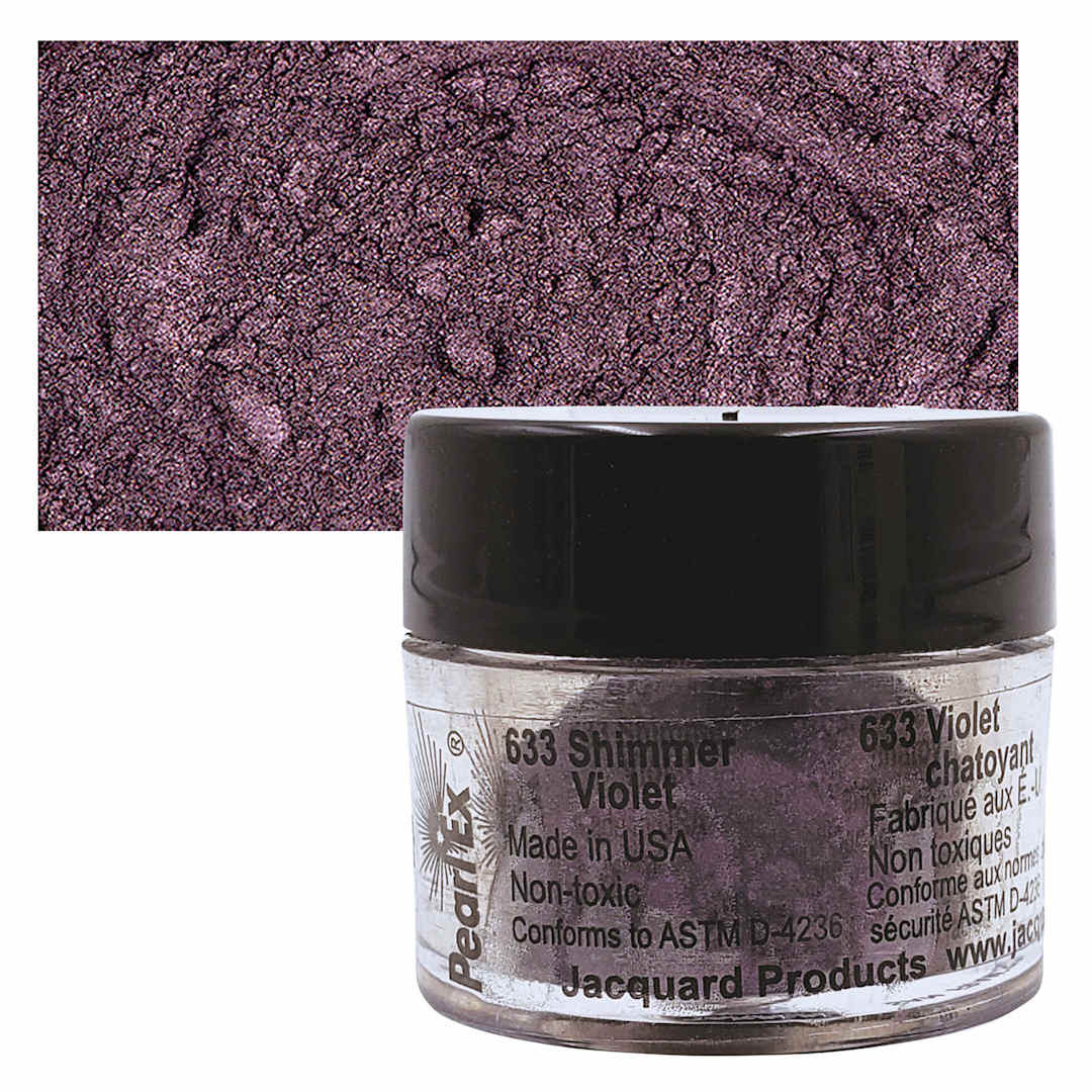 Open in modal - Jacquard Pearl-Ex Pigment - 0.1 oz, Shimmer Violet jar and swatch