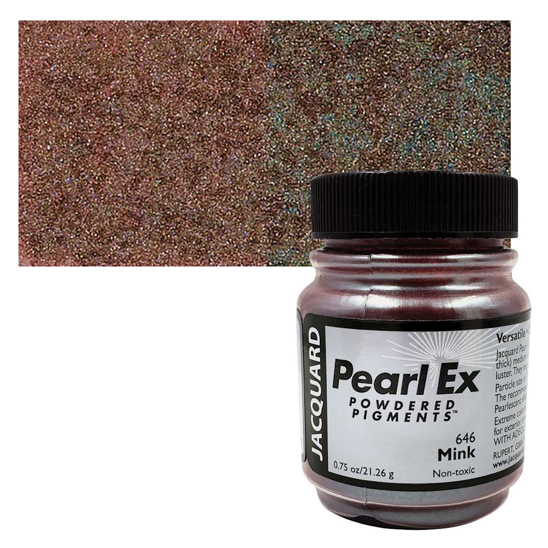 Open in modal - Jacquard Pearl-Ex Pigment - 0.75 oz, Mink jar and swatch