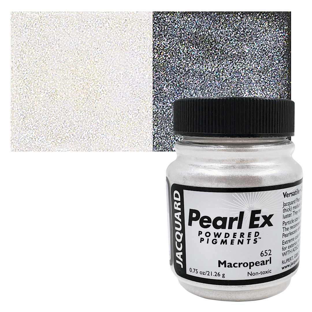 Open in modal - Jacquard Pearl-Ex Pigment - 0.75 oz, Macropearl jar and swatch