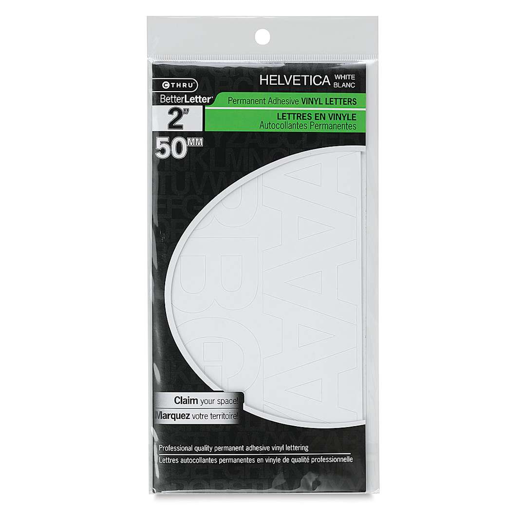 Open in modal - Westcott BetterLetter Self-Adhesive Vinyl Letters – 2” Permanent Letters, Helvetica, White