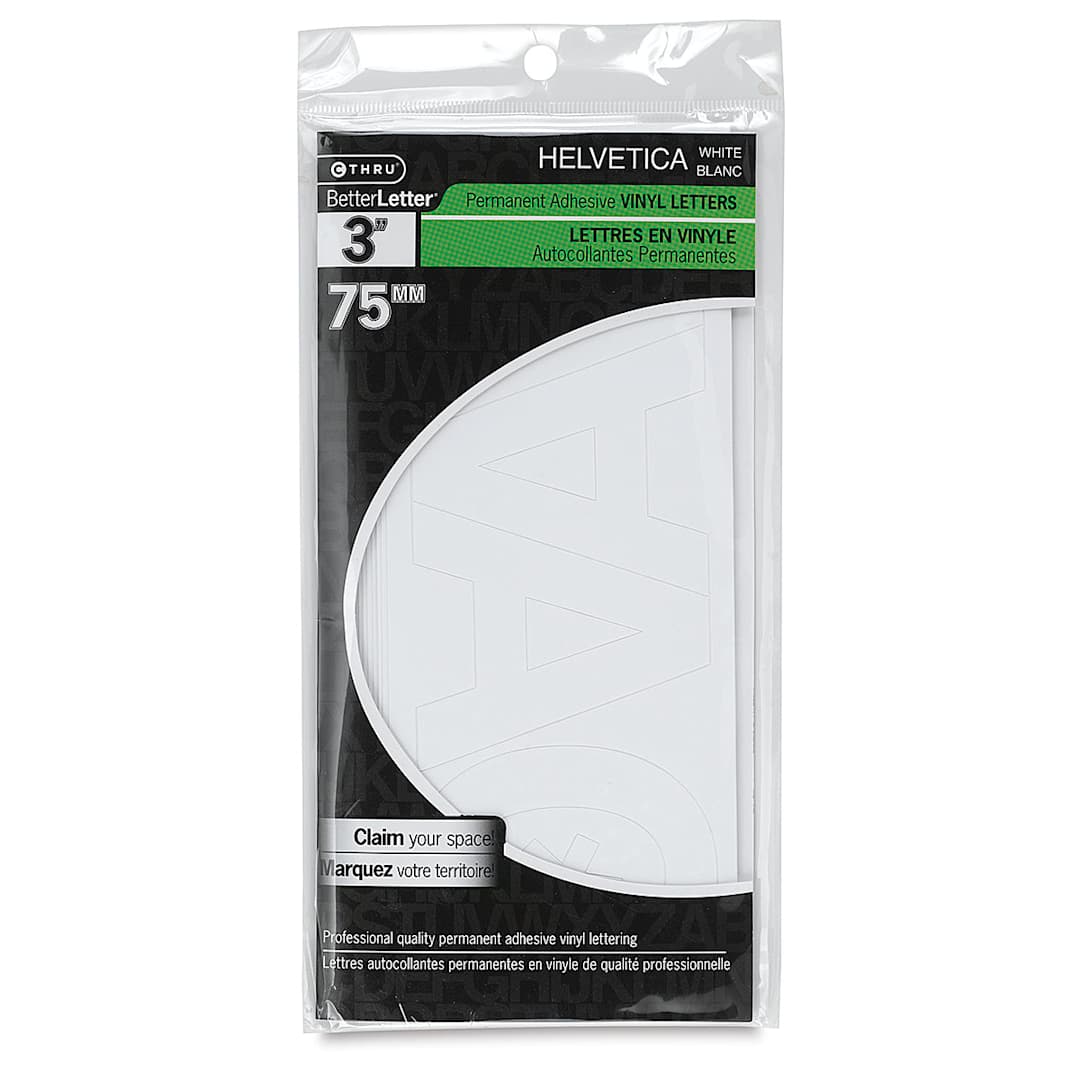 Open in modal - Westcott BetterLetter Self-Adhesive Vinyl Letters – 3” Permanent Letters, Helvetica, White