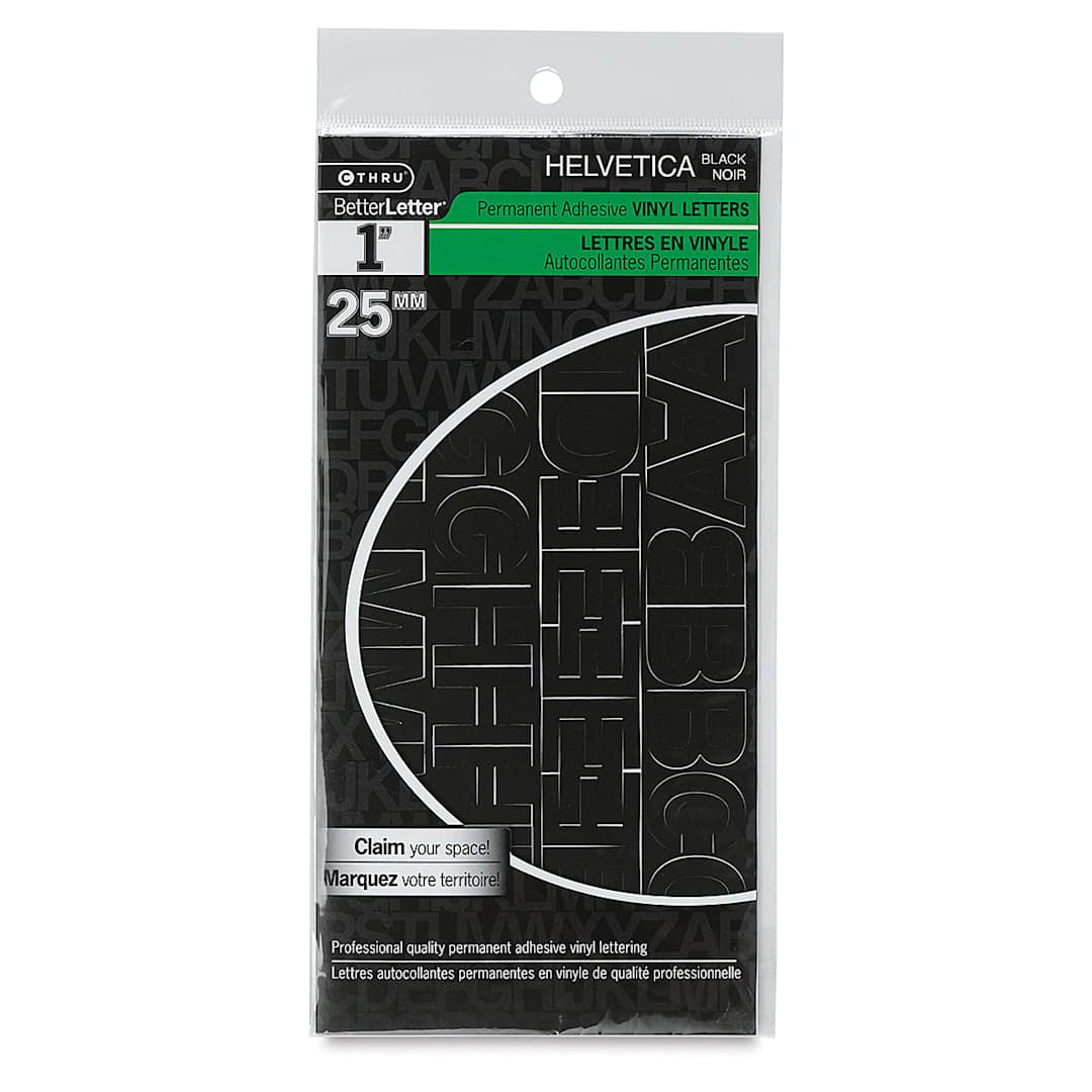 Open in modal - Westcott BetterLetter Self-Adhesive Vinyl Letters – 1” Permanent Letters, Helvetica, Black