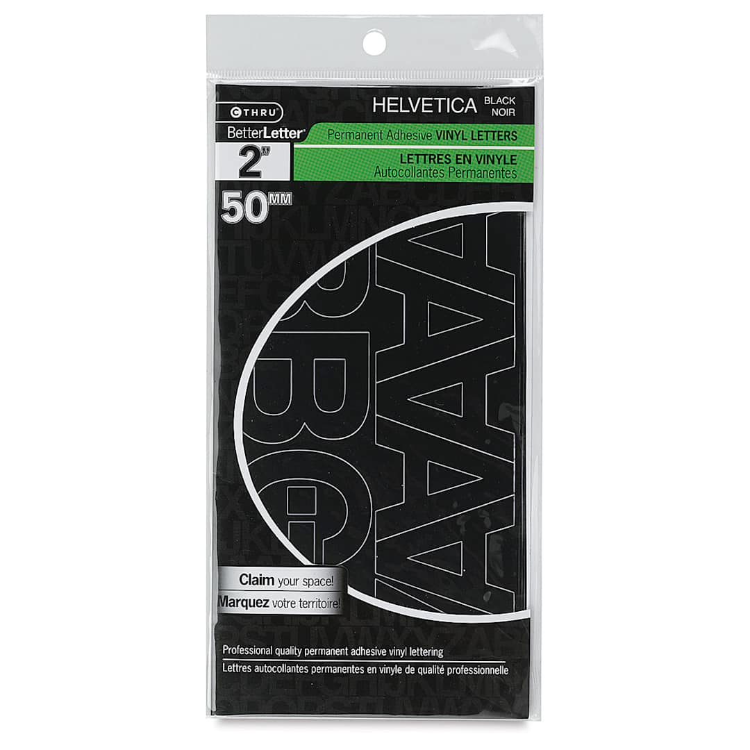 Open in modal - Westcott BetterLetter Self-Adhesive Vinyl Letters – 2” Permanent Letters, Helvetica, Black