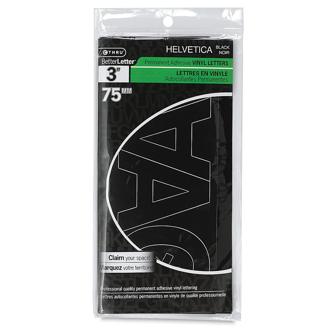 Open in modal - Westcott BetterLetter Self-Adhesive Vinyl Letters – 3” Permanent Letters, Helvetica, Black
