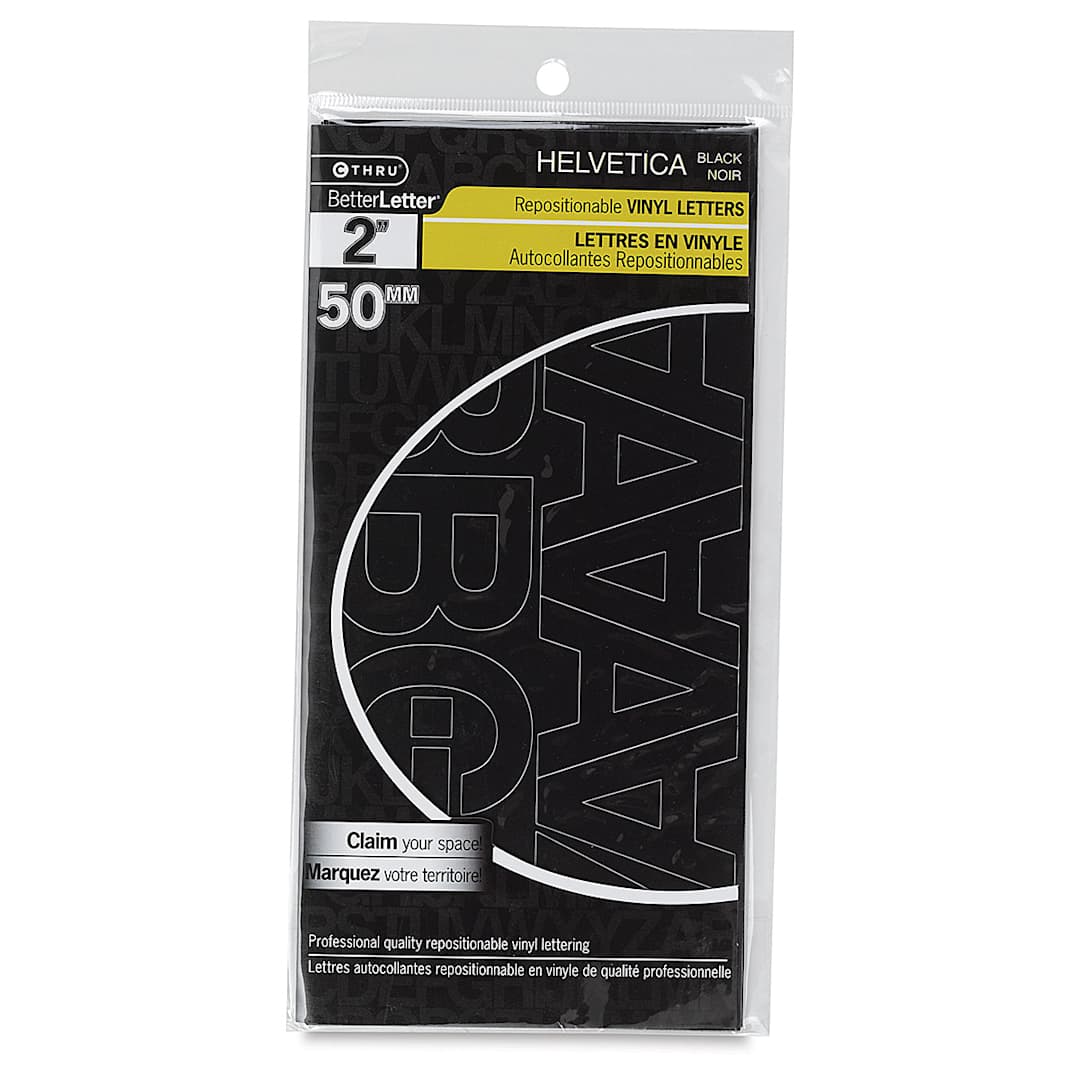 Open in modal - Westcott BetterLetter Self-Adhesive Vinyl Letters – 2” Repositionable Letters, Helvetica, Black