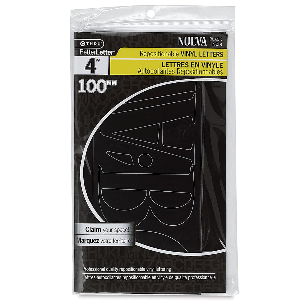 Open in modal - Westcott BetterLetter Self-Adhesive Vinyl Letters – 4” Repositionable Letters, Nueva, Black