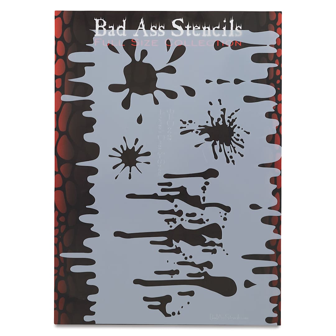 Open in modal - Airbrush Face and Body Stencils - Front view of package of Drips and Splats stencil