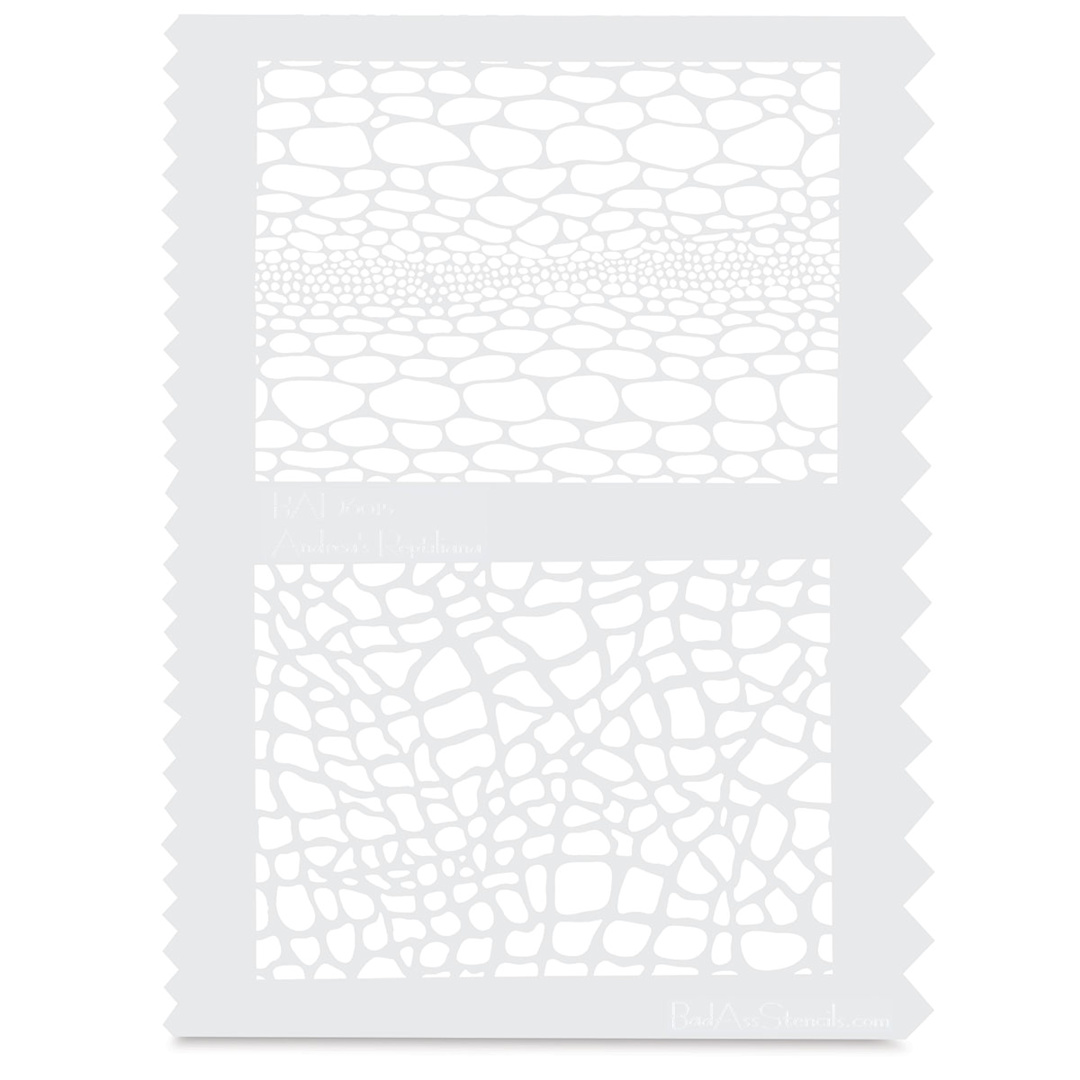 Open in modal - Airbrush Face and Body Stencils - Front view of Reptiliana stencil