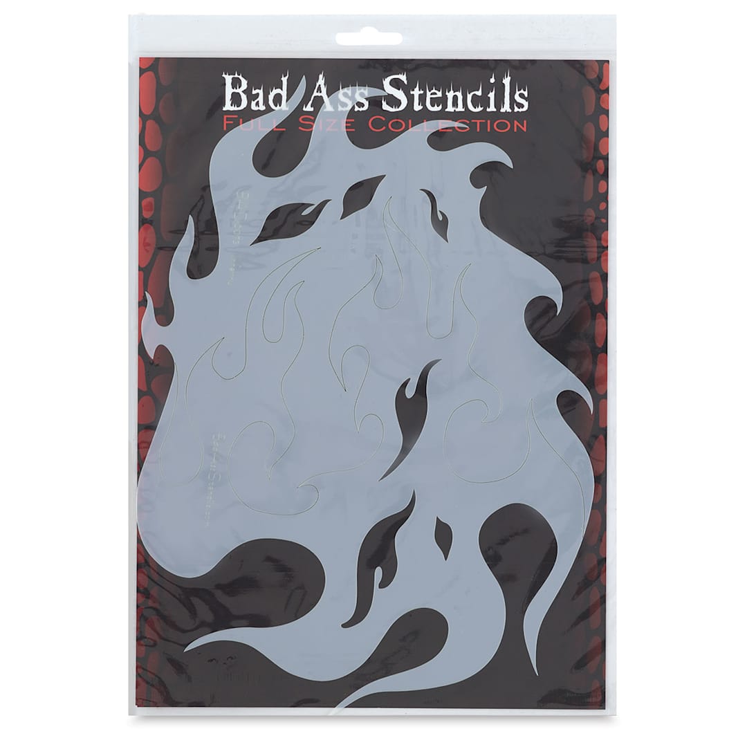 Open in modal - Airbrush Face and Body Stencils - Front view of package of Inferno stencil